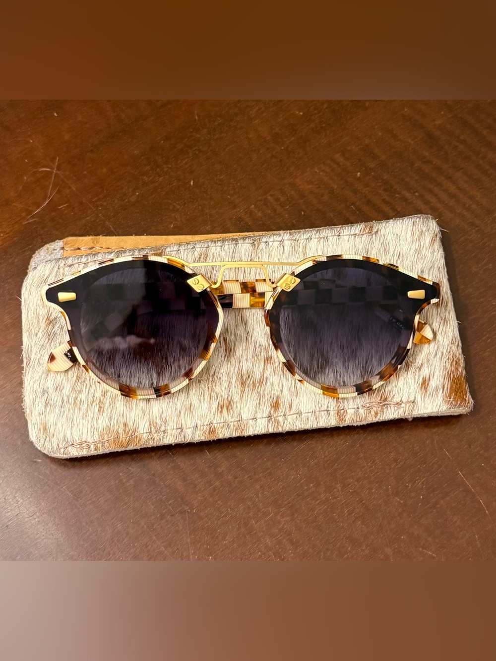 Handcrafted Hair on Hide
Cowhide Leather Glasses Case
Western